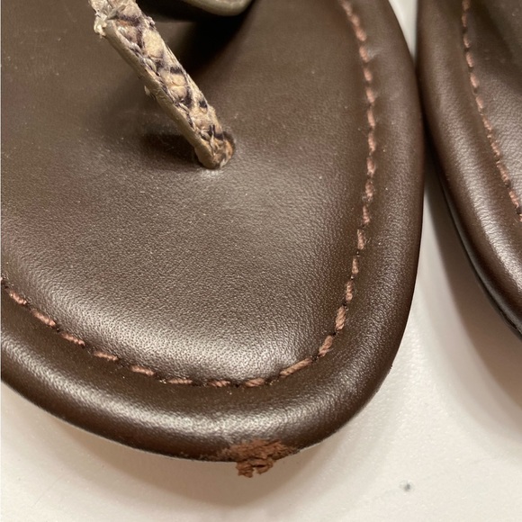 Tory Burch DANI Roccia Thong Sandal Gold Logo - Picture 6 of 8